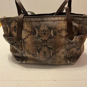Cole Haan Bag Snake skin Zipper outside pockets